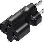 15 Amp Household AC Plug to 20 Amp T Blade Power Adapter,15 Amp to 20 Amp Plug Adapter Converter Nema 5-15P to 5-15R/5-20R Comb AC Adapter