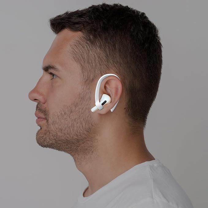 2 Pairs [Middle & Large] Ear Hooks Compatible with AirPods Pro 3, 2, Pro, AirPods 4, 3, 2 & 1, Upgraded Anti Slip Sports Clip Hooks for AirPods 1, 2, 3, 4,Pro, Pro 2 – White