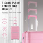4 Piece Luggage Set, Hardside Expandable Lightweight Suitcase with 360° Mute Spinner Wheels Luggage Sets, TSA Lock, 14/20/24/28 Inch Travel Luggage for Men, Women and Girls (Pink 2)