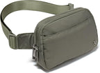 Pander Everywhere Belt Bag for Women, 5 Zipper Pockets Nylon Crossbody Fanny Pack Purse (Grey Sage).