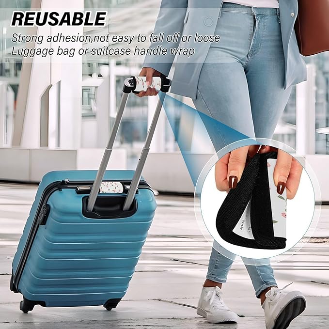 Qilmy Fresh Style Floral Fragments Luggage Handle Wrap 4Pack Luggage Identifiers Tag Comfort Handle Grips Cover for Stroller Suitcase Bag Airplane Travel Accessories1503
