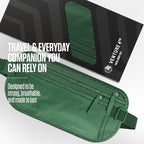 VENTURE 4TH Money Belt for Travel – Slim Hidden Under-Clothes RFID Blocking Anti-Theft Passport Holder & Travel Wallet Pouch for Men & Women to Protect Cash, Cards & Documents (Sleek Army Green)