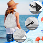 PLULON 6 Pcs White Drawstring Bags Bulk Drawstring Backpack String Backpack Cinch Sack Sport Gym Backpack Bags for Yoga Traveling Outdoor Sports