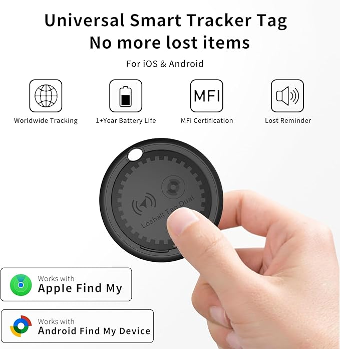 Mini GPS Tracker for Vehicles (iOS & Android Compatible) | Hidden Magnetic Car Tracking Device, No Monthly Fee or Subscription, Smart Tags Finder for Keys, Luggage, Wallet, Suitcases