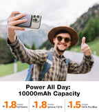 TORRAS MiniMag Power Bank,Ultra-Slim 10,000mAh Magnetic Wireless Portable Charger, 22.5W Fast Charging iPhone Air MagSafe Battery Pack Designed for iPhone 17 Pro Max/17 Pro/Air/16/15/14/13/12, Gray