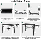 Folding Camping Table with Storage Net,3ft Portable Aluminum Folding Table with 3 Adjustable Height Max 27.3 Inch for Outdoor Backyard BBQ Picnic Cooking Tents Beach Indoor Bedroom（Silver）