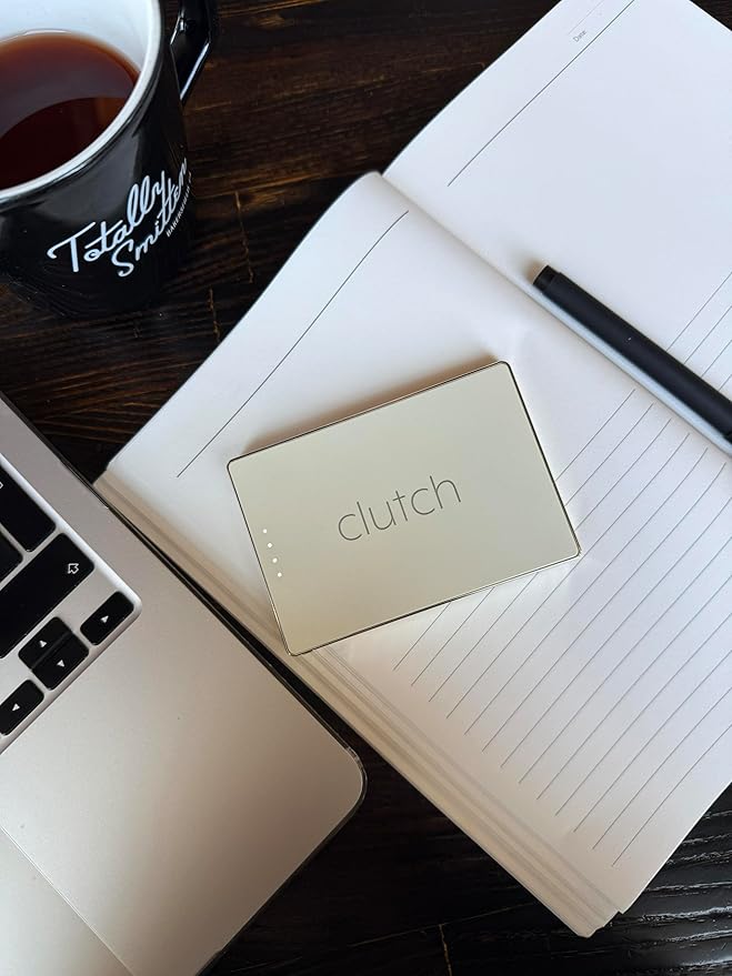 Clutch - Pro USB-C Portable Charger - Compatible with iPhone 15, 16, 17 & Android Devices - Power Bank Magnetic Battery - TSA Travel Approved - USB Rechargeable - Built-in Cable - 5000 mAh - 3.7oz