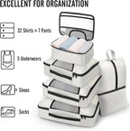 Veken 8 Set Packing Cubes for Travel Essentials, Suitcase Organizer Bags in 4 Sizes, Carry-On Luggage Accessories with Large Laundry & Hanging Toiletry Bag, Must-Have for Airplane, Road Trip & Camping