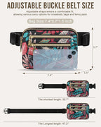 Capolo Fanny Packs for Women Fashion Waist Packs Bag with Adjustable Strap and 4 Zipper Pockets Waterproof Everywhere Crossbody Belt Bag for Workout Running Travelling(Red Leaves)