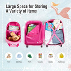 Goplus Kids Luggage Set, 12" & 18" Kids Carry On Luggage Set, Multi-directional Wheels Suitcase, Large Capacity Rolling Trolley Suitcase, Gift for Boys and Girls Toddlers Children Travel