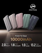 INIU 3-in-1 Portable Charger, 45W 10000mAh Fast Charging Power Bank, Built-in USB C Cable & Foldable Wall Plug, Travel Essentials, Battery Pack for iPhone 17 16 15 Series, Samsung, MacBook, Gray