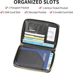 Travel Passport Wallet RFID Blocking Passport Holder-Women and Men with Zippered Ladies Passport Cover