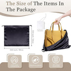 Vonty 3 Pack Silky Dust Bags for Shoes and Purses, Satin Drawstring Bag for HandBags Boots - Black Shoe Bag Silk Dust Cover Bag Protector Travel Storage Pouch(23.6 x 19.6 In)