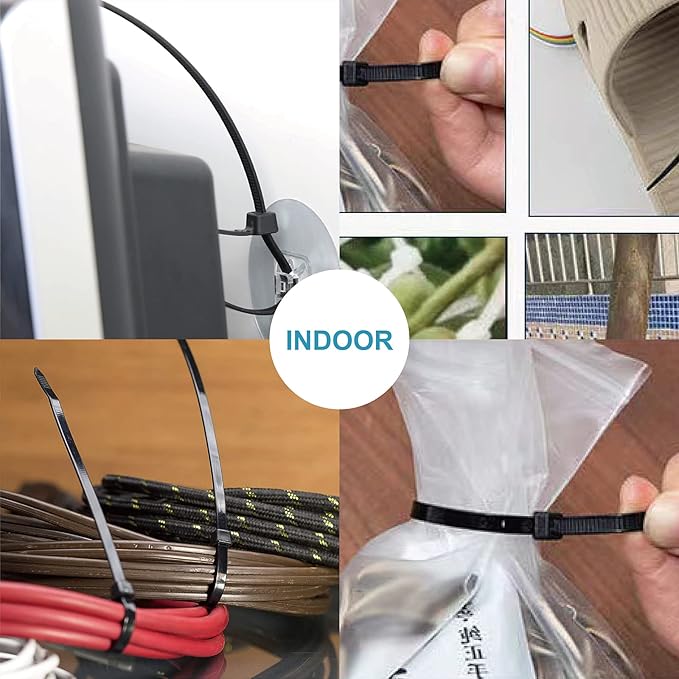 Zip Ties 12 inch with 45 lb Tensile Strength, Black Cable ties, 1000 Pack, ANOSON