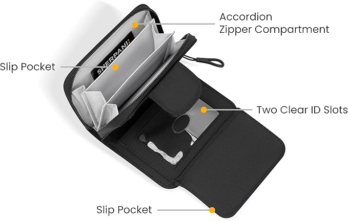 Sherpani Barcelona, Nylon Bifold Zipper Pocket Wallet for Women, Travel Bag, RFID Protection