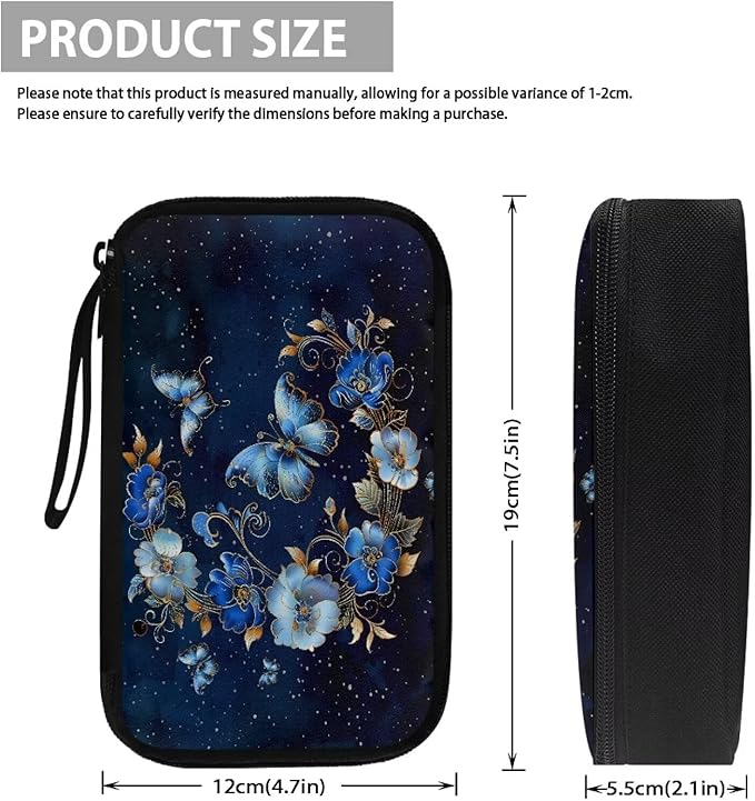 Floral Moon Butterfly Print Electronics Organizer, Travel Cable Organizer Bag, Portable Cord & Charger Storage, Compact Tech Bag & Case