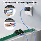𝟐𝟎𝟐𝟔 𝐔𝐩𝐠𝐫𝐚𝐝𝐞𝐝 for Apple Watch Charger Magnetic Fast Charging Cable [Portable] Magnetic Wireless Charging Compatible with iWatch Series Ultra/10/9/8/7/6/SE/5/4/3/2-[3.3FT] Blue