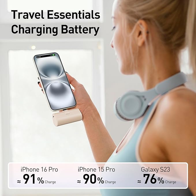 iWALK Portable Charger for iPhone 17/16/15 USB-C Small Power Bank 20W 4,500mAh Fast Charging Battery Pack Compatible with iPhone 15/16/17 Plus/17 Pro/17 Pro Max, Samsung Galaxy S25/S24/S23 Android