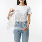 Clear LDPE Drawstring Bags (50 Pack) (13.75" x 17.5") 2 Mil Disposable Transparent Plastic with Double Cotton White Strings. Shoe Bags for Travel Large Storage Organizers Pouch (50)