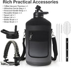 DYSANKY 1 Gallon Water Bottle Insulated | Thickened Stainless Steel Vacuum Metal Water Jug | Portable Sports Large for Gym and Hiking with Straw, Carrier Bag, Handle Strap | BPA-Free 128 oz
