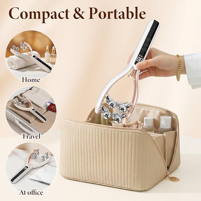 Face Massager Tool with Red Light, Face Sculpting Tool & Facial Roller for Women, Rechargeable Jawline Shaper and Neck Massager, Face Slimmer Beauty Device for Face Neck Portable Skin Care Tool