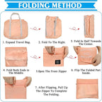 Foldable Travel Duffel Bag Tote Carry on Luggage Bag Spirit Airlines Personal item Sports Gym Bag Water Resistant Weekender Overnight Bags for Women and Men (Pink)