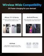 MOMAX (2026 NEW) Q.Pass Portable Charger, 10000mAh Slim Power Bank Qi2 Certified 15W Ultra-Fast Magnetic Battery Pack for iPhone Air/17Pro Max/17Pro/16/15/14/13/12 (No Lightning)