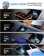 AINOPE 90W for iPhone 17/16/15 Pro Max Car Charger USB C Fast Chage, [Mini&Metal] Invisible Cigarette Lighter Adapter with 3FT USB C to C Cable, Car Accessories for Mother Him Her, Adapter for iPhone