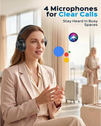 TREBLAB Z7-Pro Hybrid Active ANC Over-Ear Bluetooth Headphones for Work, Travel and Focus, All-Day Comfort, 38H Playtime, Foldable Wireless Headphones Noise Cancelling with Carrying Case