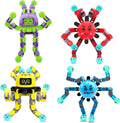 Transformable Fidget Spinner Toys for Kids and Adults,4 Pcs Sensory Toy for Boys Girl ADHD Stress Relief Toys,Fingertip Gyros Travel Toy Party Favors for Teens Birthdays Gifts Easter Present