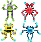 Transformable Fidget Spinner Toys for Kids and Adults,4 Pcs Sensory Toy for Boys Girl ADHD Stress Relief Toys,Fingertip Gyros Travel Toy Party Favors for Teens Birthdays Gifts Easter Present
