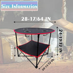 2 Tier Outdoor Camping Gear, Foldable Camping Table with Carry Bag and 4 Cup Holders,Lightweight Collapsible Canvas Table for Beach, Picnic, BBQ,Campfires,Fishing,Hiking,Tailgating