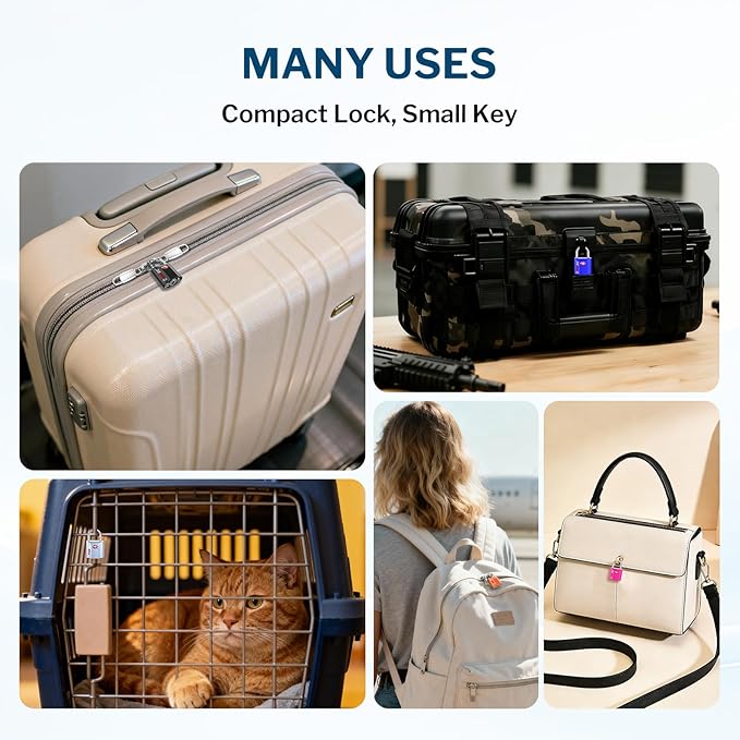 Forge Smal TSA Approved Luggage Locks: Ultra Secure dimple Key Locks with zinc Alloy Body, for Luggage, Travel Cases, Backpacks, Suitcase and More. Black 6PK.