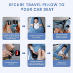 Keemall Car Pillow for Kids, Professional Kids Car Pillow for Sleeping Inflatable Carseat Travel - Safe, Reliable - Travel Pillows for Kid Adult Car Seats Blue