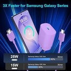 Super Fast Charger Type C, 25W USB C Wall Charger Fast Charging for Samsung Galaxy S26 Ultra/S26/S26+/S25 Ultra/S25/24 Ultra/S24/S23 Ultra/S22 Ultra with 10FT Long Android Type C Charger Cable 2Pack