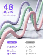 LISEN USB C Cable, 3-Pack [3.3/6.6/10FT] USBC to USBC Cable for iPhone 16e 15 Pro Max Charger Cord, 60W (3.1A) C to C Cable Fast Charging for Samsung S25/S24/23, Switch 2, iPad, MacBook