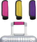 uxcell 3 Pcs Luggage Handle Wrap for Suitcase, Neoprene Handbag Grip Cover Protector Luggage Identifiers Suitcase Handle Wraps for Luggage Shopping Bag Travel Bags, Yellow/Purple/Rose Red