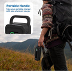 Protective Silicone Case for Anker Prime Power Bank 27,650mAh 250W - Portable with Handle & Hook Loop Strap, Anti-Slip & Shockproof Design (Black)
