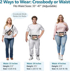 Veckle Clear Fanny Pack Stadium Approved - Adjustable 33-47 Inch Strap, Transparent Belt Bag for Women Men Fits 7.5-inch Smartphone, Waist Bag Clear Bag for Stadium Events, Sport, Concerts, Black