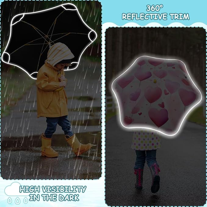 ALAZA Kids Umbrella Stick Umbrellas Cute Umbrella for Boys Girls Toddler UV/Sun Rain Windproof