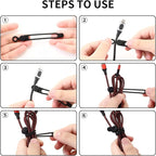 UMUST Silicone Cable Straps,10PCS 7.1"Cord Ties, Reusable Cable Ties，Travel Cord Organizer，Wire Organizer Ties for Kitchen,Home,School,Bundle Storage for Cables Etc（5 Colors）