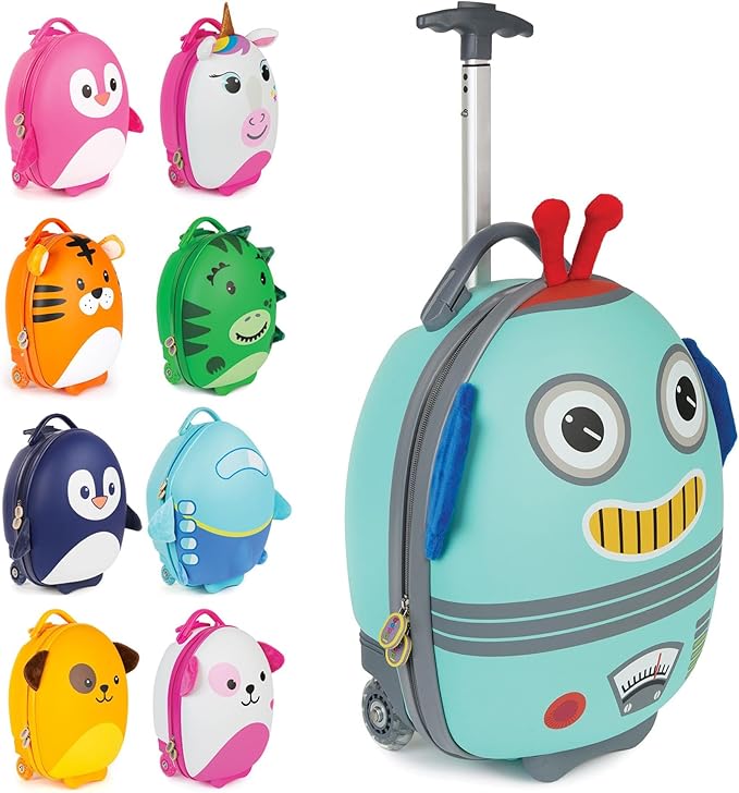 boppi - Children's Suitcase - Tiny Trekker Children's Trolley Suitcase - Boys & Girls Suitcase - Suitable as Cabin Luggage - 17 L