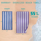 Bornbay Large Beach Towel Oversized - 40"X70" Big Cute Beach Towels, Extra Large Thick Purple Beach Towel, XL Wide Fluffy Swimming Towel Oversize,Giant Stripe Cotton Pool Towel for Adults