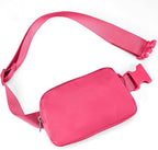 JSJ Mini Fanny Pack for Women & Men,Valentines Day Gifts for Girls Teens Kids Daughter Sister Her,Trendy Stuff Crossbody Bags Cute Everywhere Belt Bags.(Pink Glow)