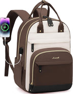 LOVEVOOK Backpack for Women,Laptop Backpack Women,Fits 17 Inch Laptop Bag,School Backpacks,Fashion Travel Work Anti-theft Bag,Waterproof Business Computer College Backpack Purse,Brown-Apricot