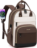 LOVEVOOK Backpack for Women,Laptop Backpack Women,Fits 15.6 Inch Laptop Bag,School Backpacks,Fashion Travel Work Anti-theft Bag,Waterproof Business Computer College Backpack Purse,Brown-Apricot