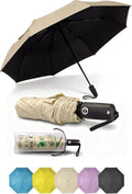 BAODINI Compact Travel Umbrella Small Windproof Auto Open Close for UV Sun Protection UPF 50+ and Rain Fits Backpack Purse & Suitcase