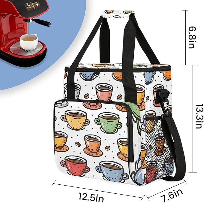 Travel Coffee Maker Carrying Bag Compatible with Keurig K-Mini or K-Mini Plus, Single Serve Coffee Maker Portable Storage Bag with Shoulder Strap(Bag Only)