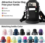 DYSANKY Insulated Water Bottle | Thickened Stainless Steel Vacuum Metal | Portable Sports Half Gallon Large Water Jug for Gym and Hiking with Straw, Carrier Bag, Handle Strap | BPA-Free 64 oz