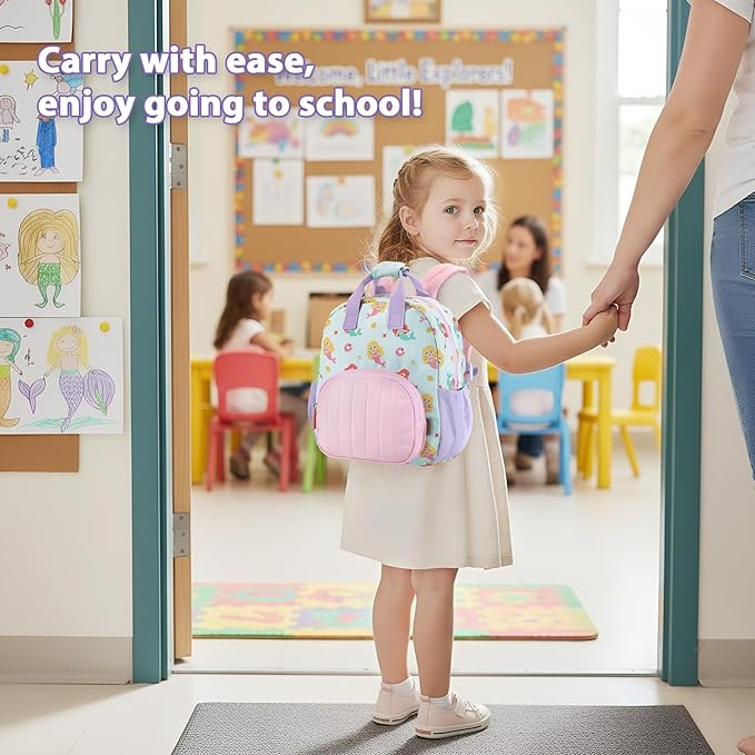 GAGAKU Toddler Backpack for Girls 2-4 years Kids Mini Backpacks Cartoon Breathable Comfortable Preschool Daypack for School Travel Lightwieght Bag - Pink